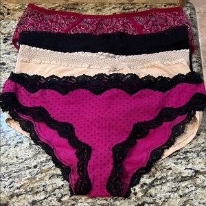 Barely There Women's Panties - Burgundy, Black, Beige